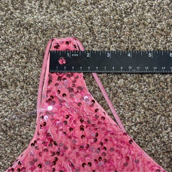 Faeriesty Women’s Large One-Shoulder Pink Sequin Pink Dress - Picture 9 of 14